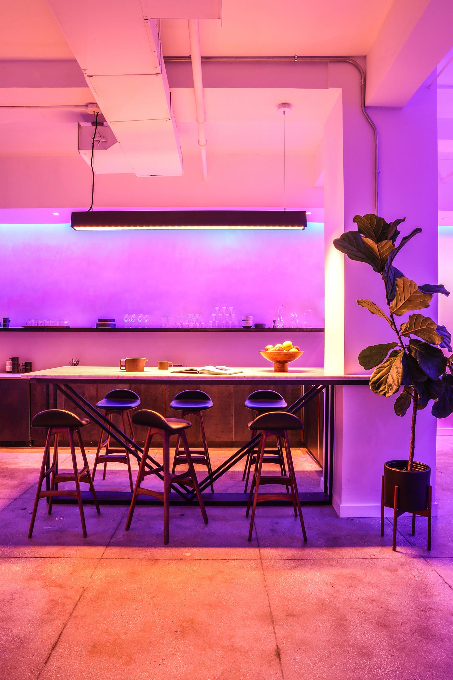 Ketra breakfast bar lighting