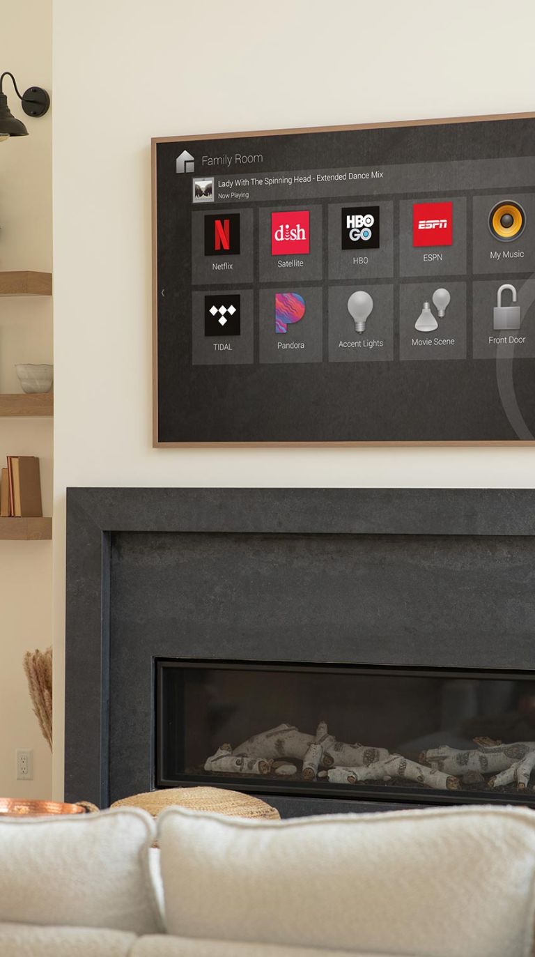 Smart TV interface showing various streaming apps